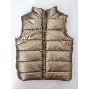 💕Gold Girls Puffer Fur Vest 195
